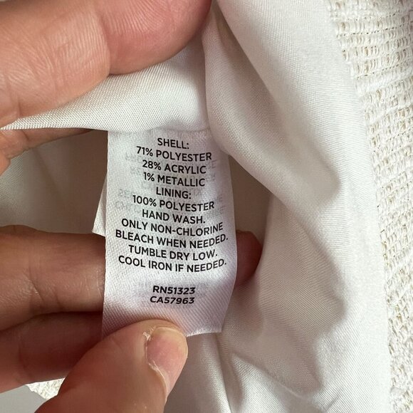 Halogen Nordstrom Womens Tweed Blazer Jacket Sz 2 Ivory Gold - Picture 6 of 10